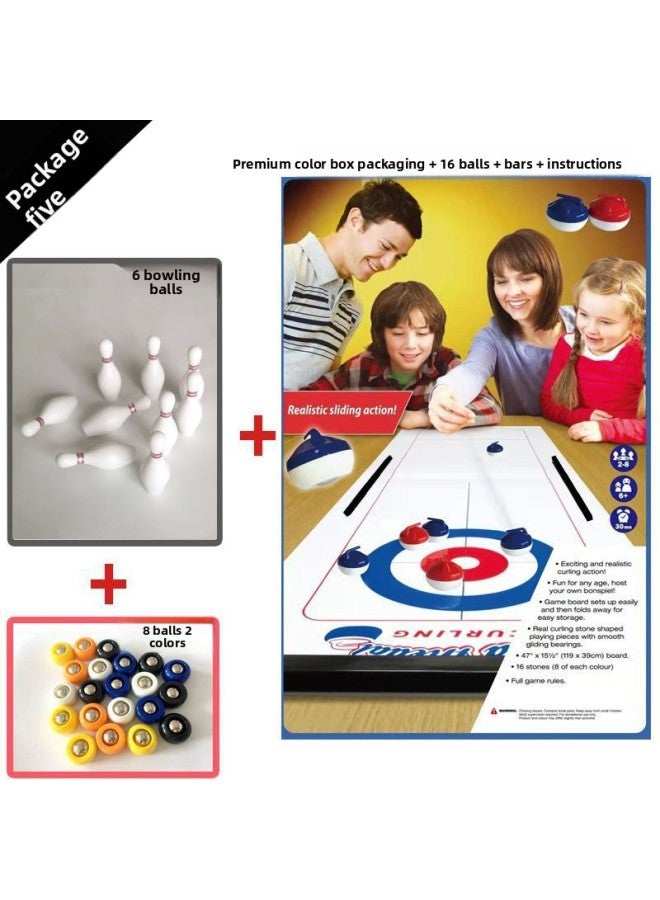 Table Curling Toy Family Gathering Game Table Curling Table Game Children's Dryland Sandpot Bowling Props